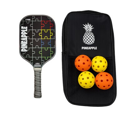"Every Piece Fits" Pickleball Paddle-T700 Carbon Fiber-Thermoform-Honeycomb Core Bundle W/Bag and Balls