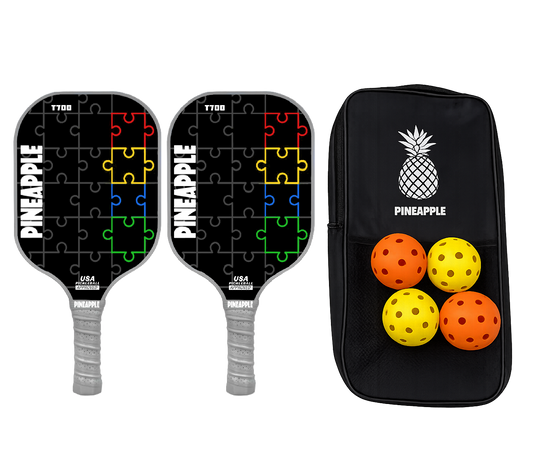 "Every Piece Fits" Pickleball Paddle-T700 Carbon Fiber-Thermoform-Honeycomb Core TWO Paddle Bundle W/Bag and Balls