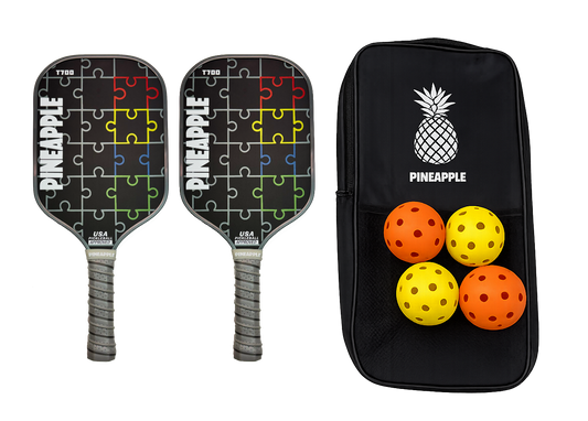 "Every Piece Fits" Pickleball Paddle-T700 Carbon Fiber-Thermoform-Honeycomb Core TWO Paddle Bundle W/Bag and Balls